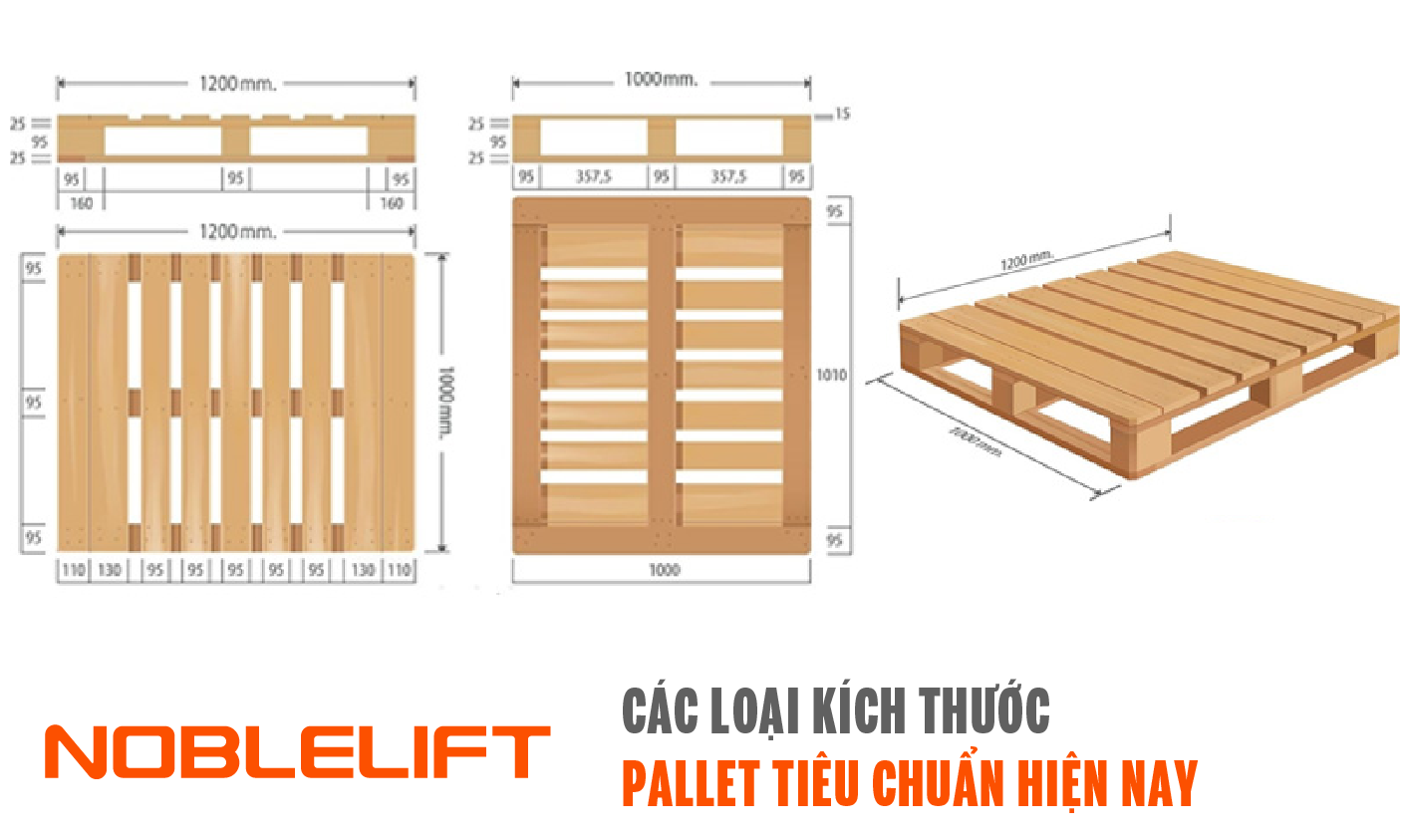 các loại kích thước pallet tiêu chuẩn
