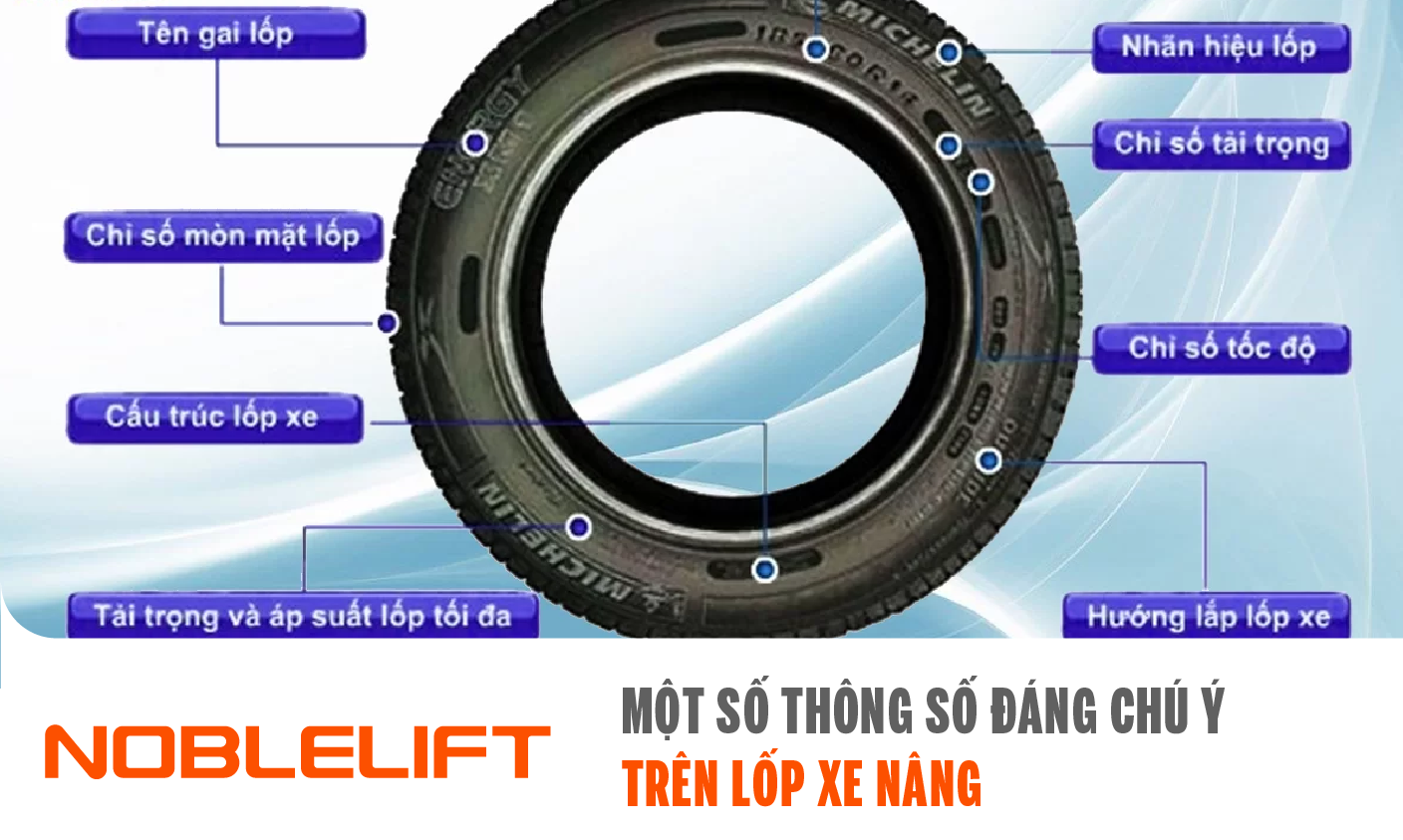 một số thông số đáng chú ý trên lốp xe nâng Noblelift Đông Nam Á (Việt Nam)